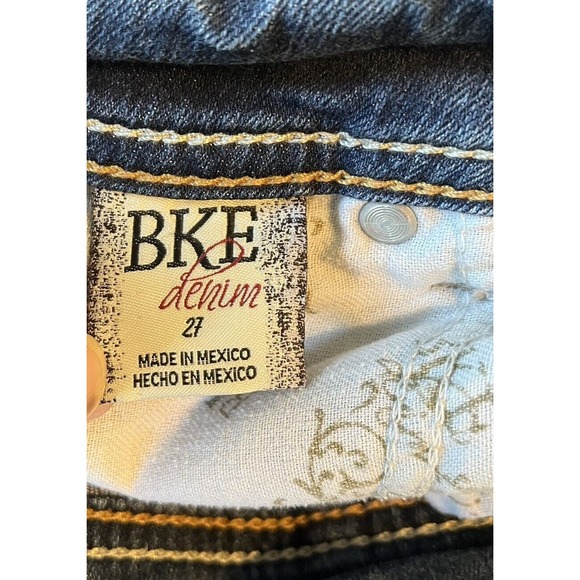 BKE Jeans Womens Size 27 30x27 Blue Dark Wash Addison Crop Denim Bootcut Y2K - Picture 7 of 11